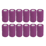 12Pcs Bandage Wrap Natural Latex Elastic Self Adhesive Wrap for Cows Dogs Horses 10cm Purple