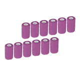 12Pcs Bandage Wrap Natural Latex Elastic Self Adhesive Wrap for Cows Dogs Horses 10cm Purple - Front View