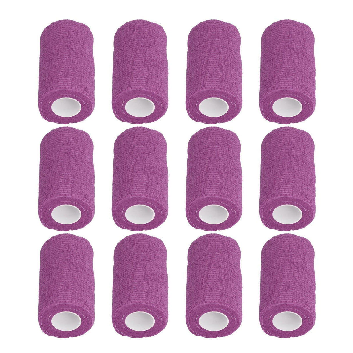 12Pcs Bandage Wrap Natural Latex Elastic Self Adhesive Wrap for Cows Dogs Horses 10cm Purple