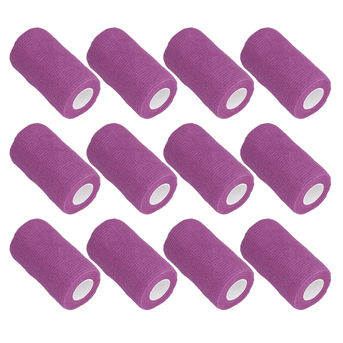 12Pcs Bandage Wrap Natural Latex Elastic Self Adhesive Wrap for Cows Dogs Horses 10cm Purple