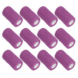 12Pcs Bandage Wrap Natural Latex Elastic Self Adhesive Wrap for Cows Dogs Horses 10cm Purple - Close-Up Angle