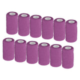 12Pcs Bandage Wrap Natural Latex Elastic Self Adhesive Wrap for Cows Dogs Horses 10cm Purple