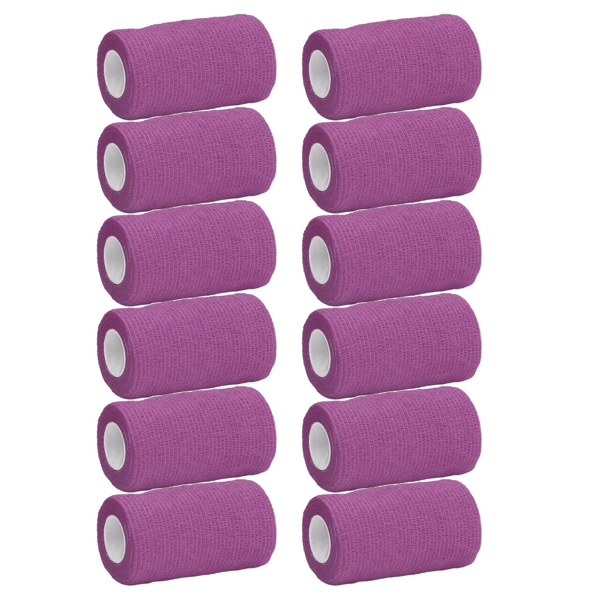 12Pcs Bandage Wrap Natural Latex Elastic Self Adhesive Wrap for Cows Dogs Horses 10cm Purple