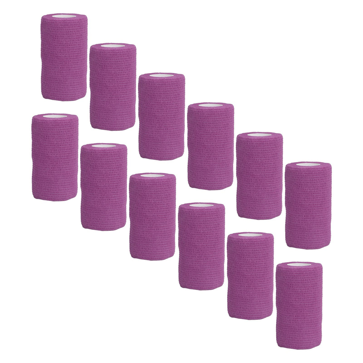 12Pcs Bandage Wrap Natural Latex Elastic Self Adhesive Wrap for Cows Dogs Horses 10cm Purple