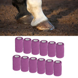 12Pcs Bandage Wrap Natural Latex Elastic Self Adhesive Wrap for Cows Dogs Horses 10cm Purple