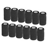 12Pcs Bandage Wrap Natural Latex Elastic Self Adhesive Wrap for Cows Dogs Horses 10cm Black