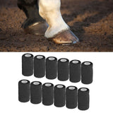 12Pcs Bandage Wrap Natural Latex Elastic Self Adhesive Wrap for Cows Dogs Horses 10cm Black - Extra Image