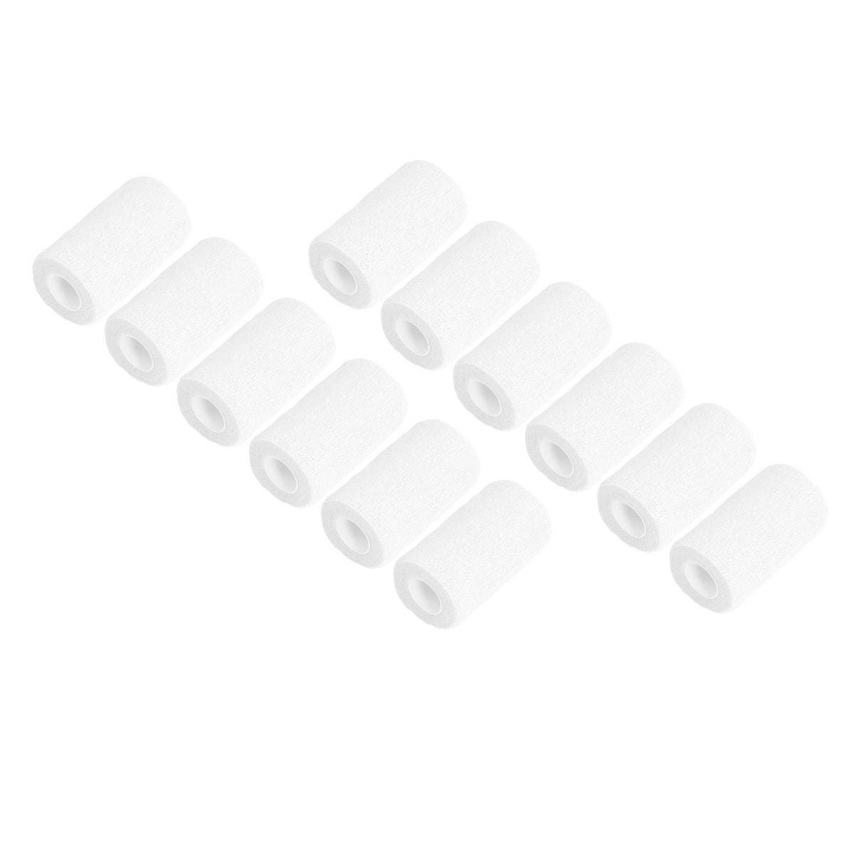 12Pcs Bandage Wrap Natural Latex Elastic Self Adhesive Wrap for Cows Dogs Horses 10cm White
