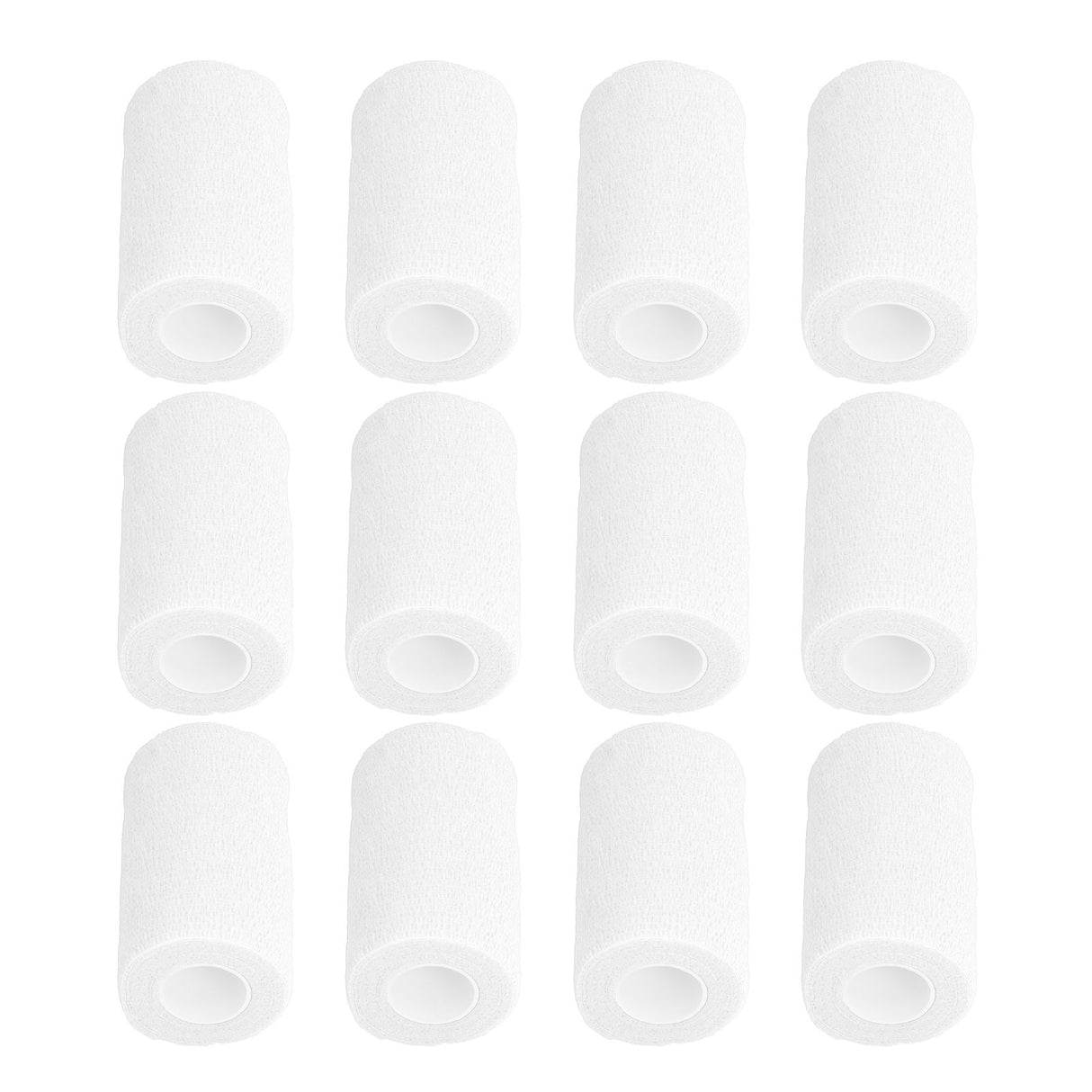 12Pcs Bandage Wrap Natural Latex Elastic Self Adhesive Wrap for Cows Dogs Horses 10cm White