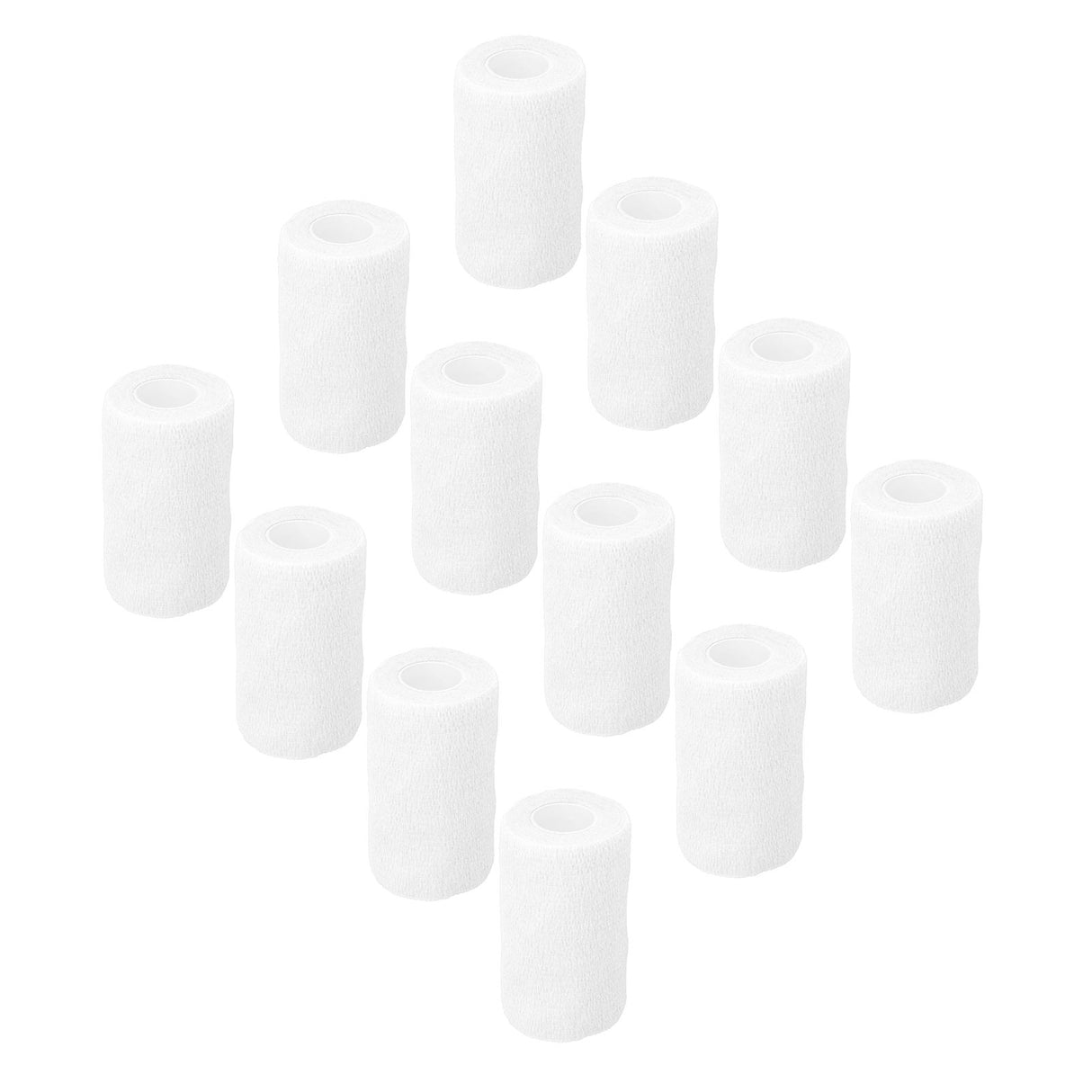 12Pcs Bandage Wrap Natural Latex Elastic Self Adhesive Wrap for Cows Dogs Horses 10cm White