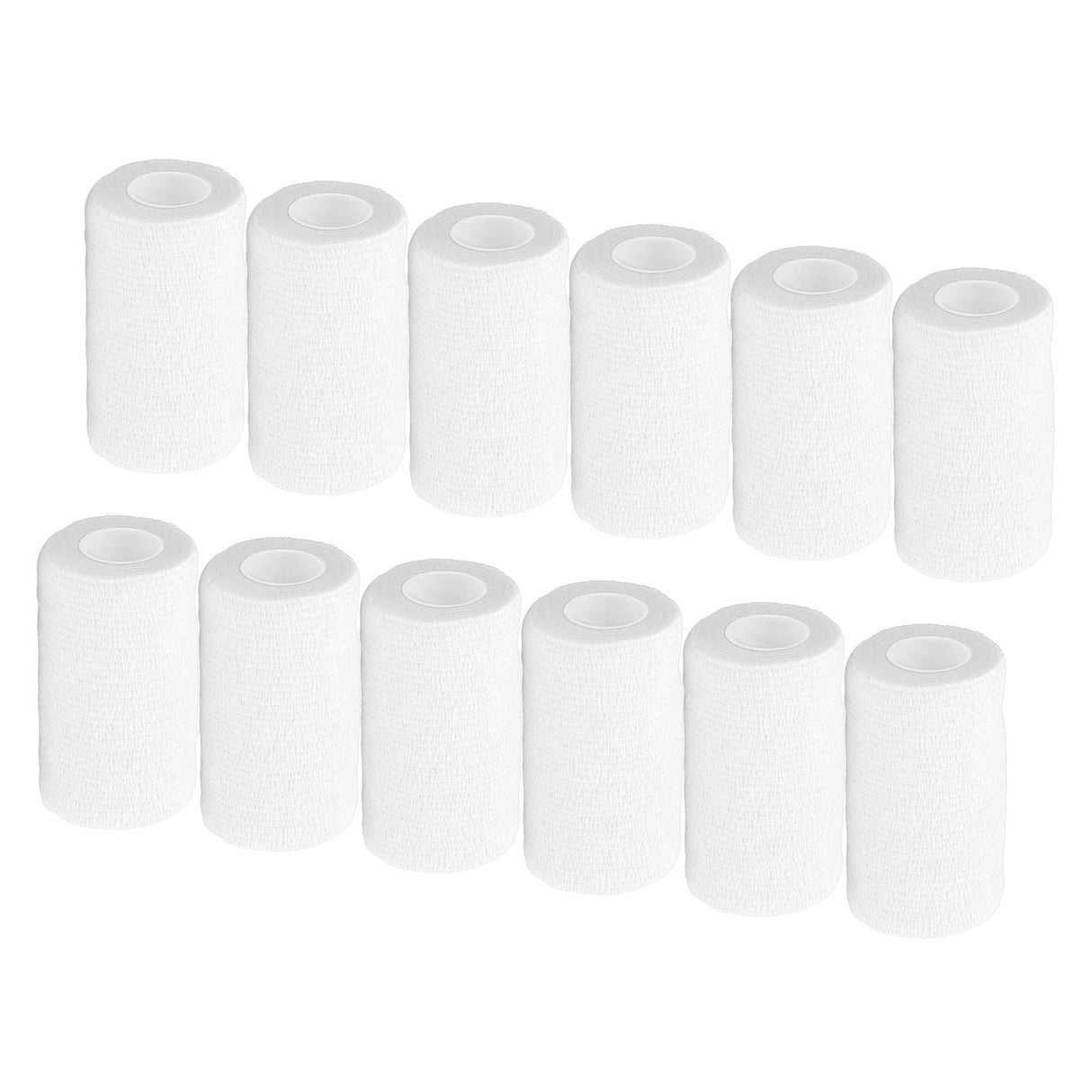 12Pcs Bandage Wrap Natural Latex Elastic Self Adhesive Wrap for Cows Dogs Horses 10cm White