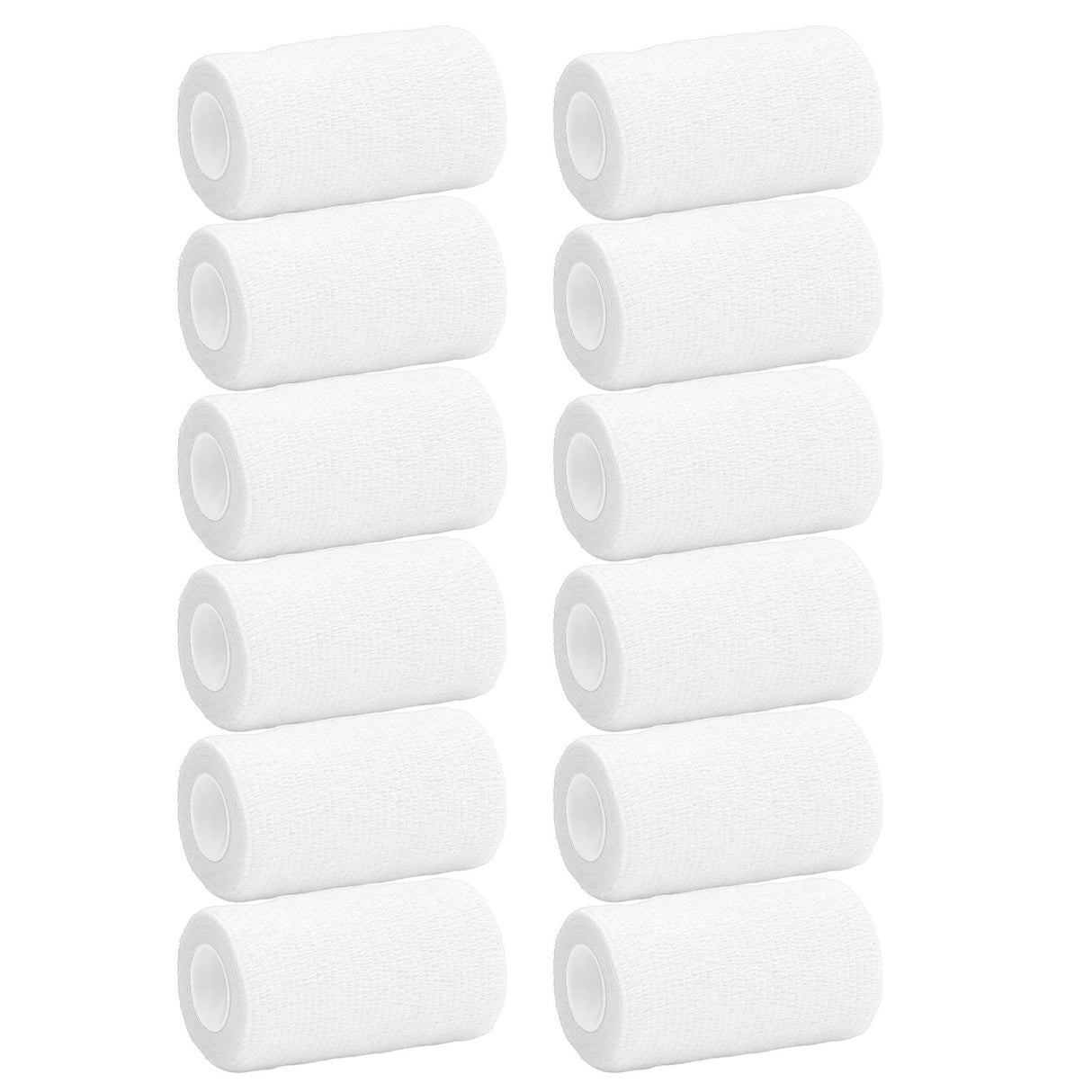 12Pcs Bandage Wrap Natural Latex Elastic Self Adhesive Wrap for Cows Dogs Horses 10cm White
