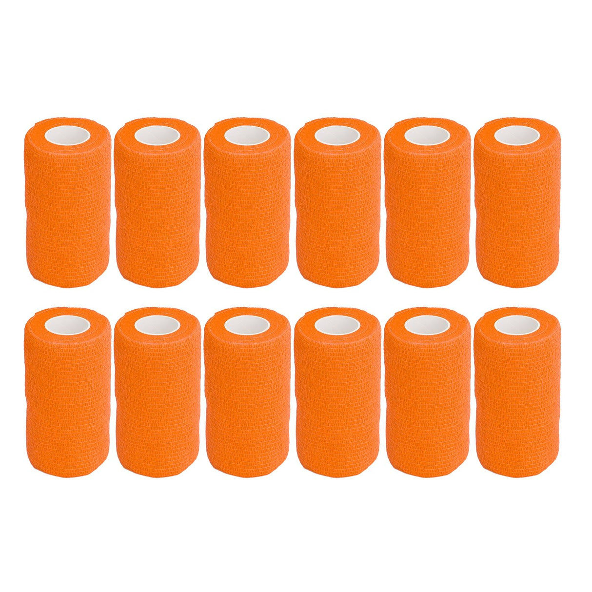 12Pcs Bandage Wrap Natural Latex Elastic Self Adhesive Wrap for Cows Dogs Horses 10cm Orange