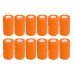 12Pcs Bandage Wrap Natural Latex Elastic Self Adhesive Wrap for Cows Dogs Horses 10cm Orange
