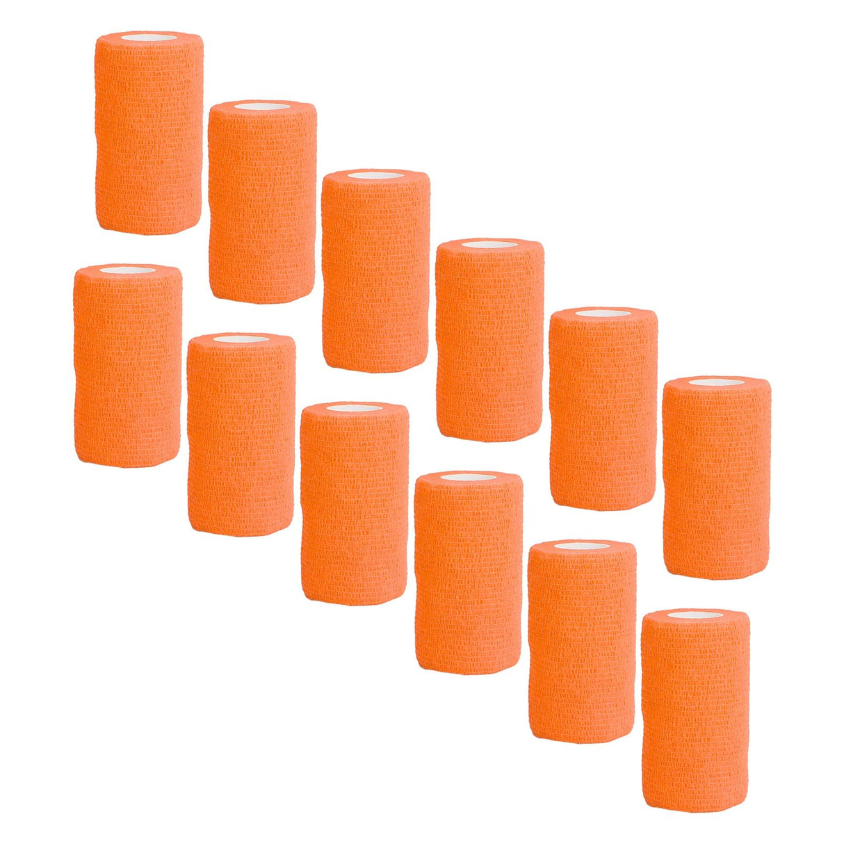 12Pcs Bandage Wrap Natural Latex Elastic Self Adhesive Wrap for Cows Dogs Horses 10cm Orange