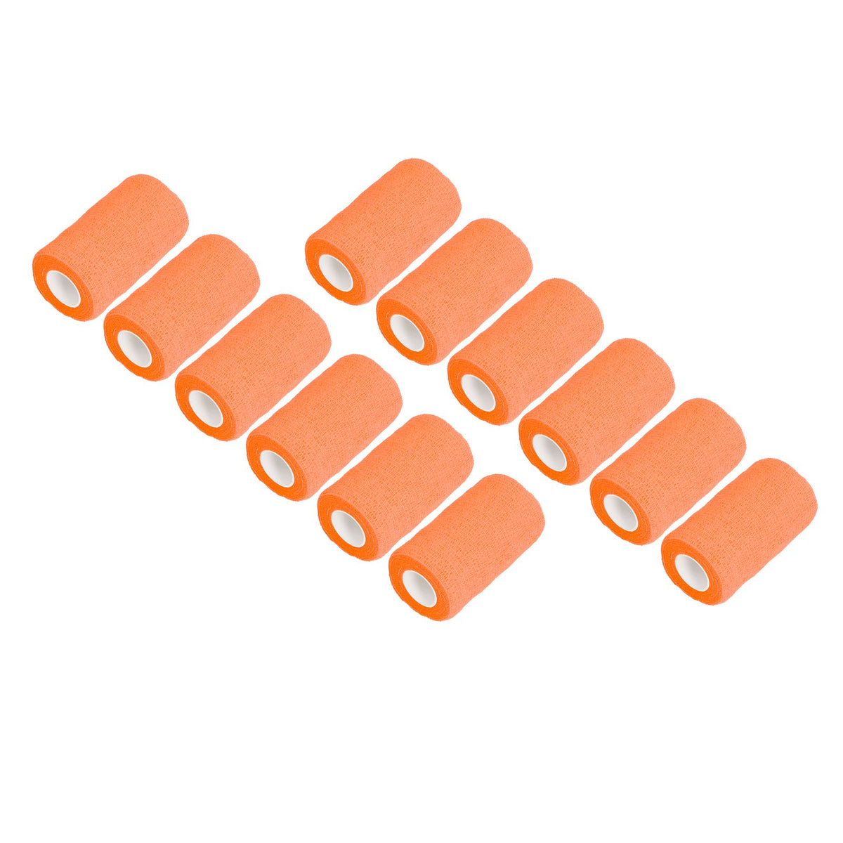 12Pcs Bandage Wrap Natural Latex Elastic Self Adhesive Wrap for Cows Dogs Horses 10cm Orange