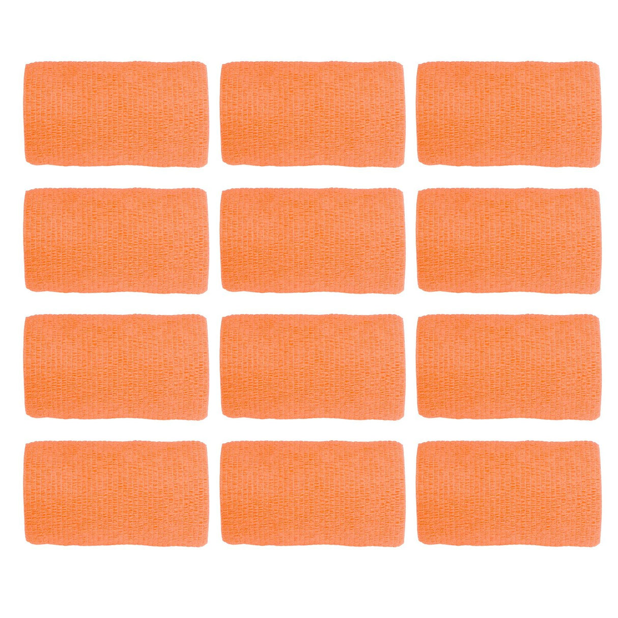 12Pcs Bandage Wrap Natural Latex Elastic Self Adhesive Wrap for Cows Dogs Horses 10cm Orange