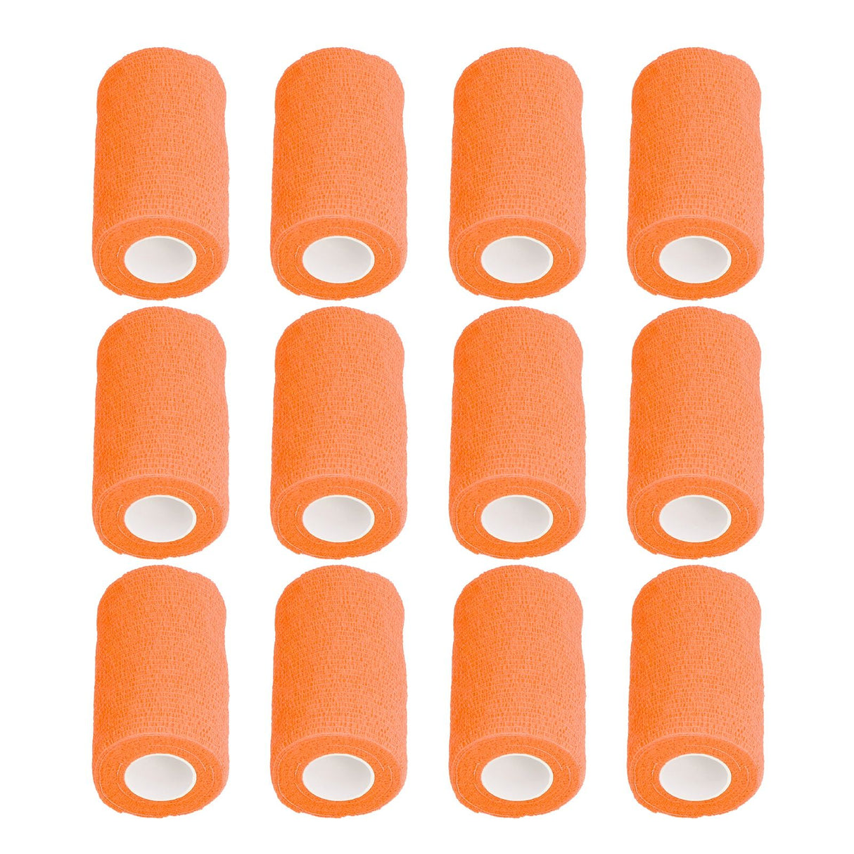 12Pcs Bandage Wrap Natural Latex Elastic Self Adhesive Wrap for Cows Dogs Horses 10cm Orange