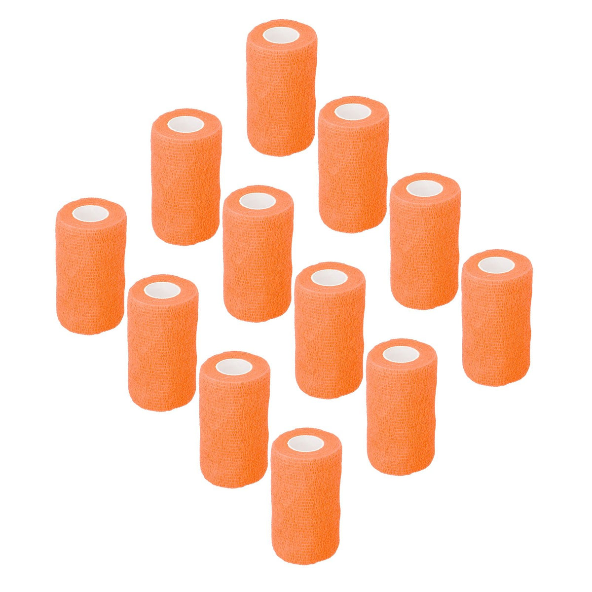 12Pcs Bandage Wrap Natural Latex Elastic Self Adhesive Wrap for Cows Dogs Horses 10cm Orange