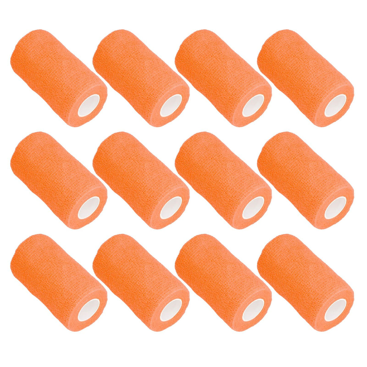 12Pcs Bandage Wrap Natural Latex Elastic Self Adhesive Wrap for Cows Dogs Horses 10cm Orange