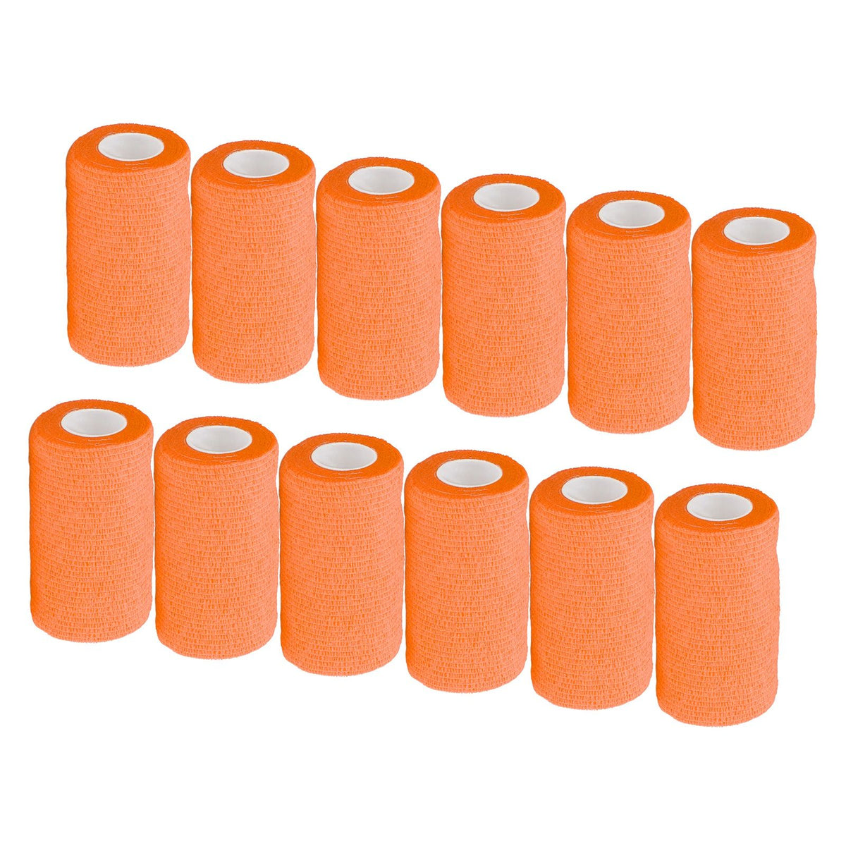12Pcs Bandage Wrap Natural Latex Elastic Self Adhesive Wrap for Cows Dogs Horses 10cm Orange
