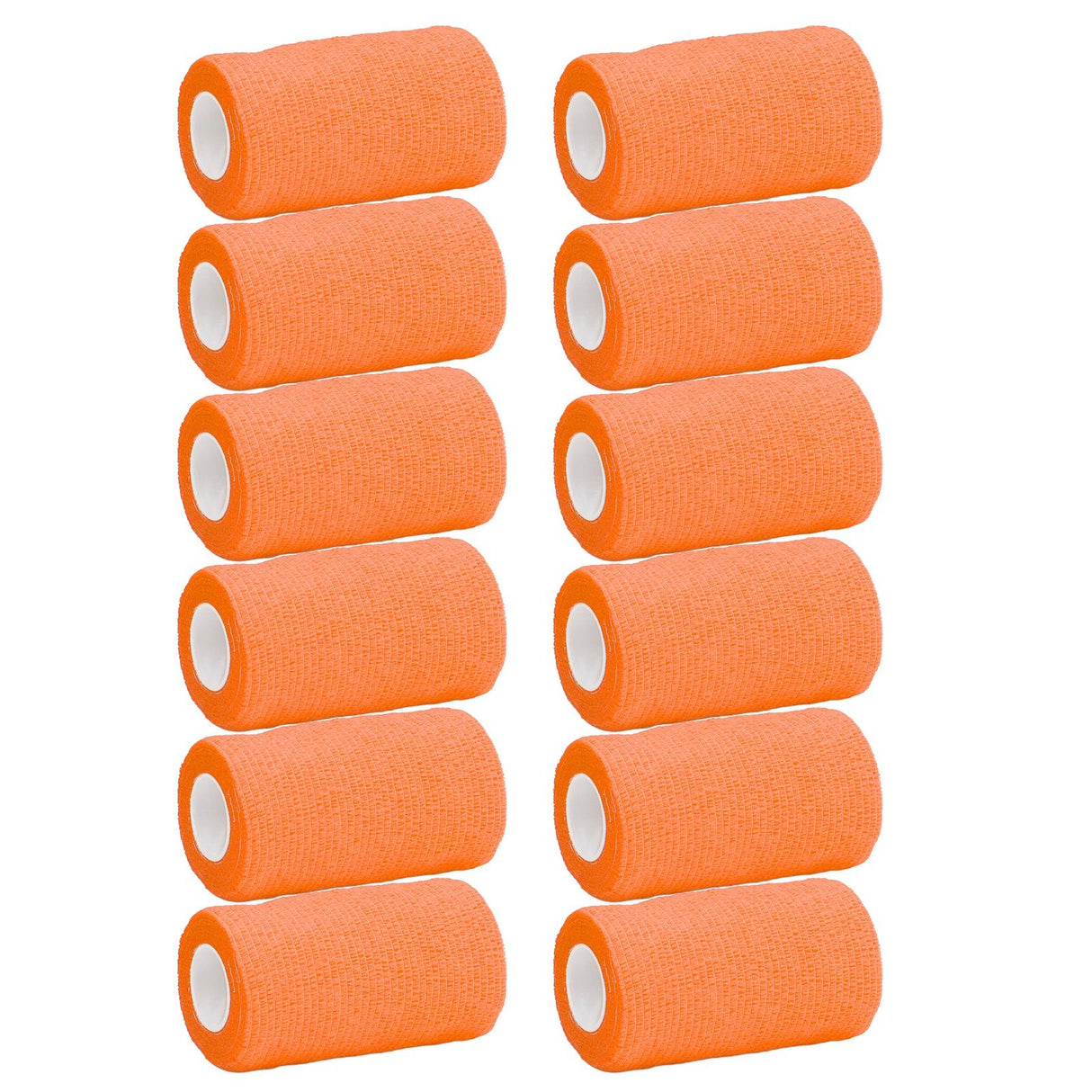 12Pcs Bandage Wrap Natural Latex Elastic Self Adhesive Wrap for Cows Dogs Horses 10cm Orange