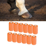 12Pcs Bandage Wrap Natural Latex Elastic Self Adhesive Wrap for Cows Dogs Horses 10cm Orange