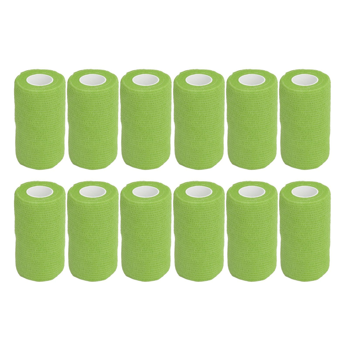 12Pcs Bandage Wrap Natural Latex Elastic Self Adhesive Wrap for Cows Dogs Horses 10cm Green