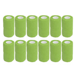 12Pcs Bandage Wrap Natural Latex Elastic Self Adhesive Wrap for Cows Dogs Horses 10cm Green