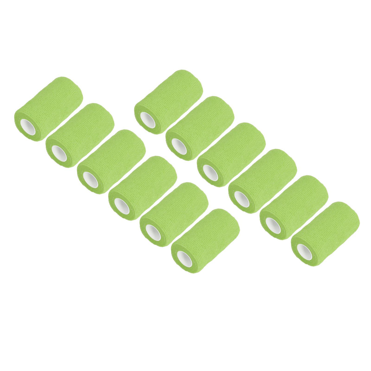 12Pcs Bandage Wrap Natural Latex Elastic Self Adhesive Wrap for Cows Dogs Horses 10cm Green