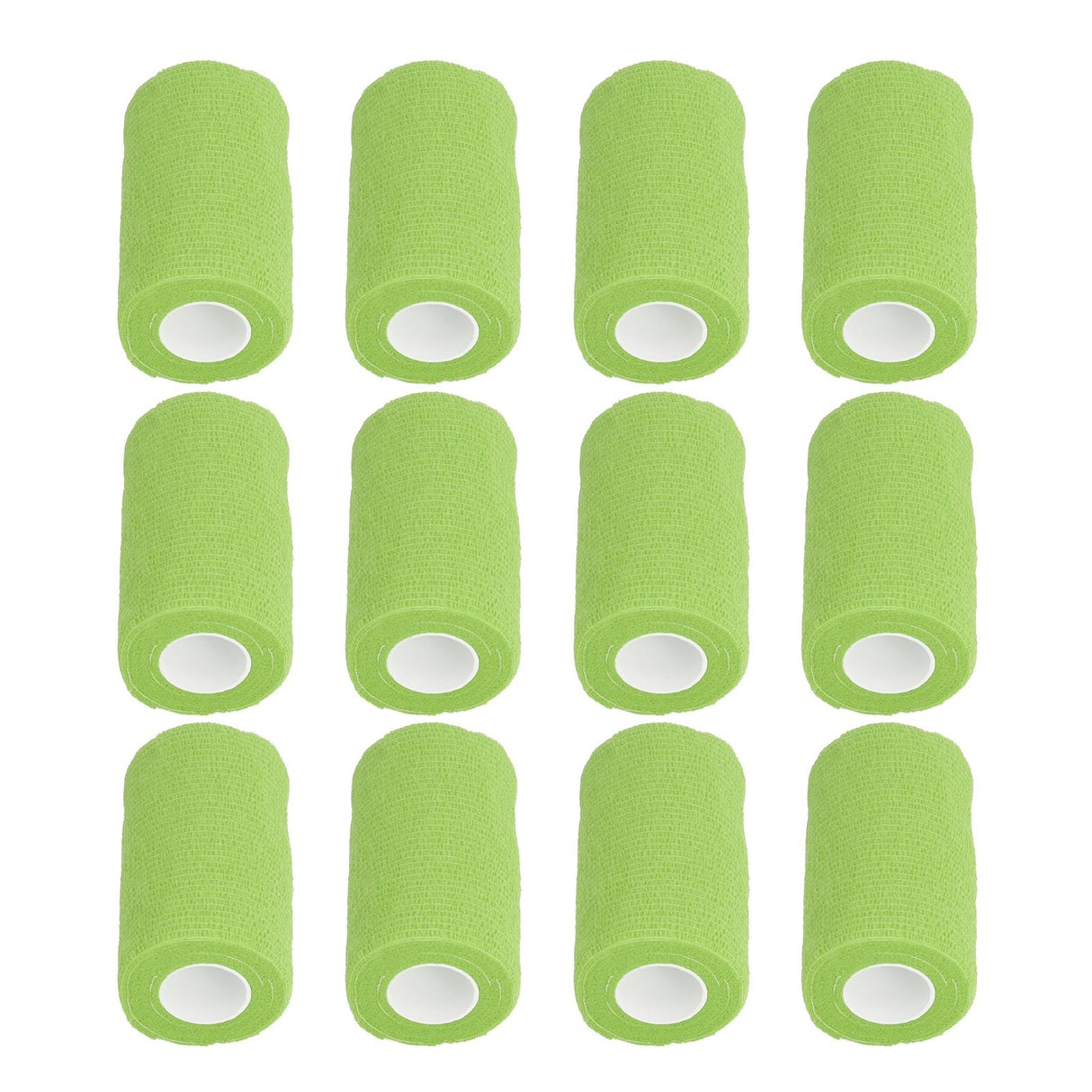 12Pcs Bandage Wrap Natural Latex Elastic Self Adhesive Wrap for Cows Dogs Horses 10cm Green
