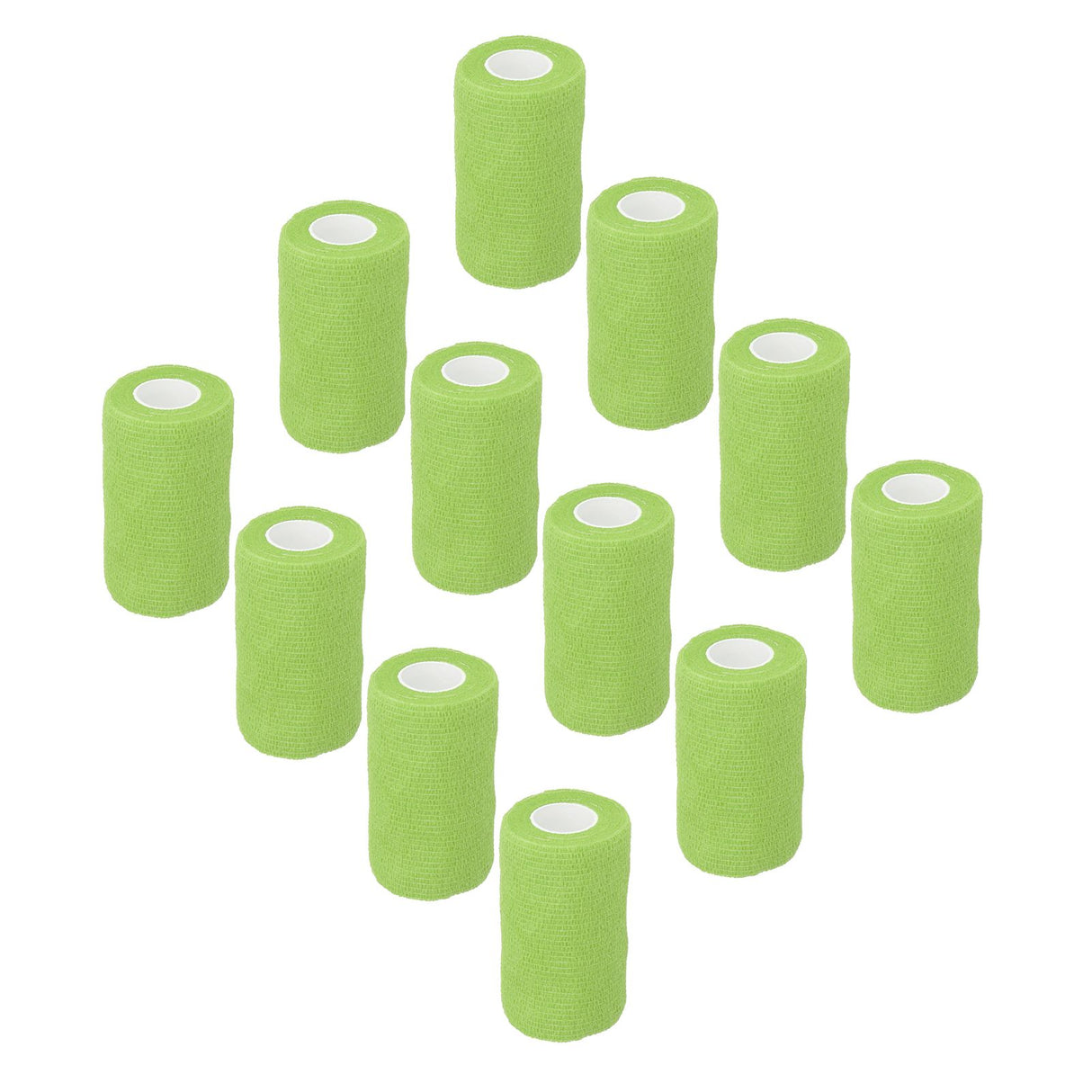 12Pcs Bandage Wrap Natural Latex Elastic Self Adhesive Wrap for Cows Dogs Horses 10cm Green