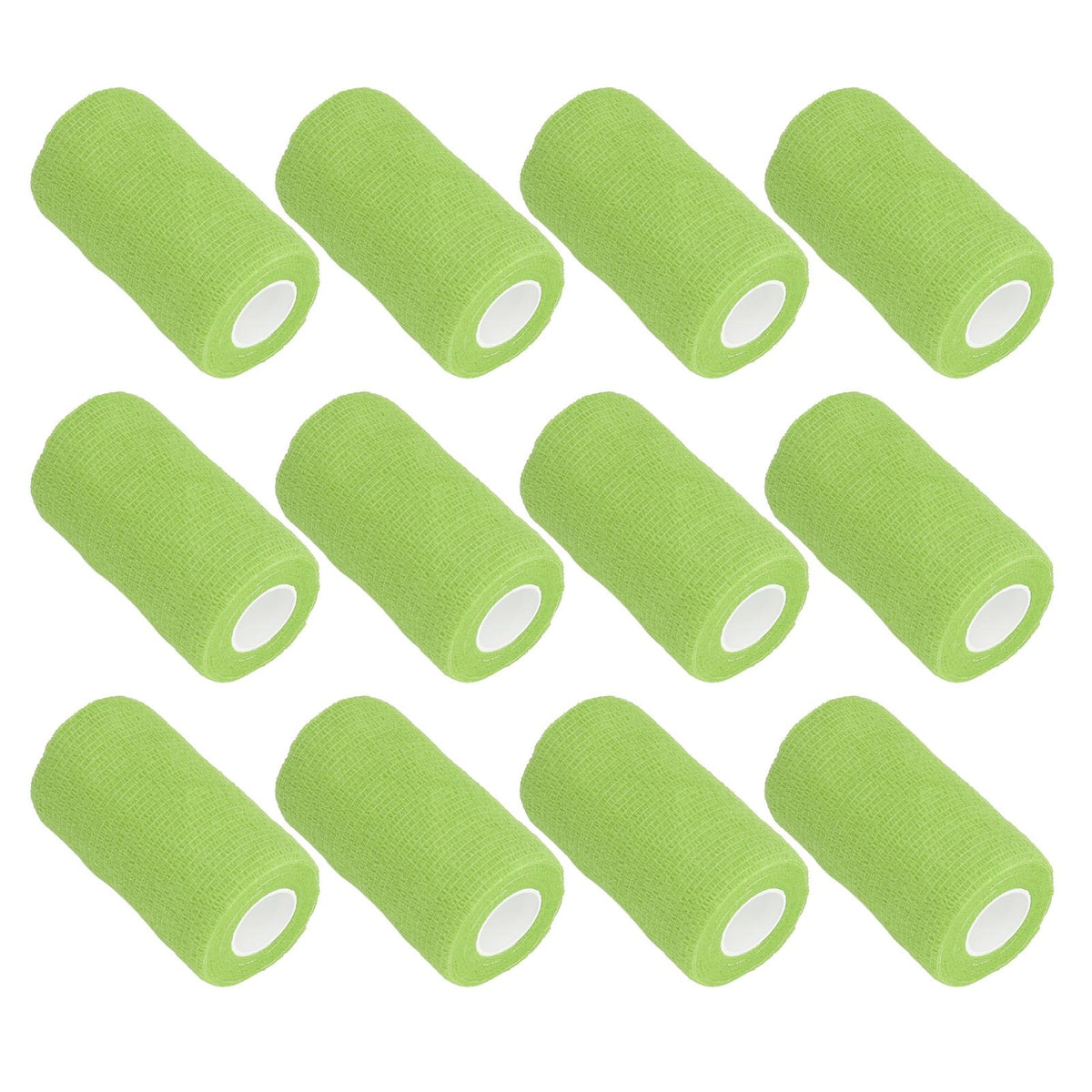 12Pcs Bandage Wrap Natural Latex Elastic Self Adhesive Wrap for Cows Dogs Horses 10cm Green