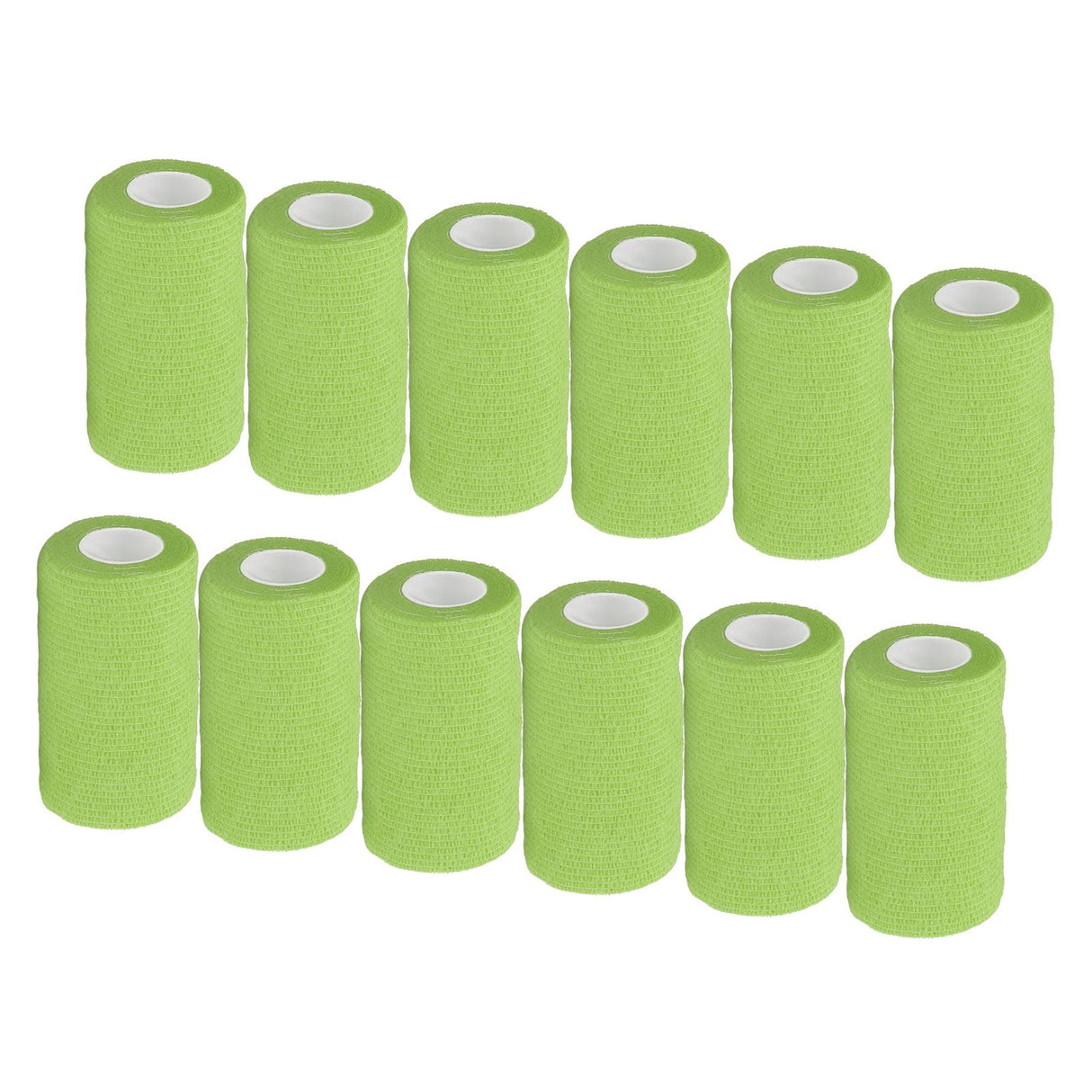 12Pcs Bandage Wrap Natural Latex Elastic Self Adhesive Wrap for Cows Dogs Horses 10cm Green