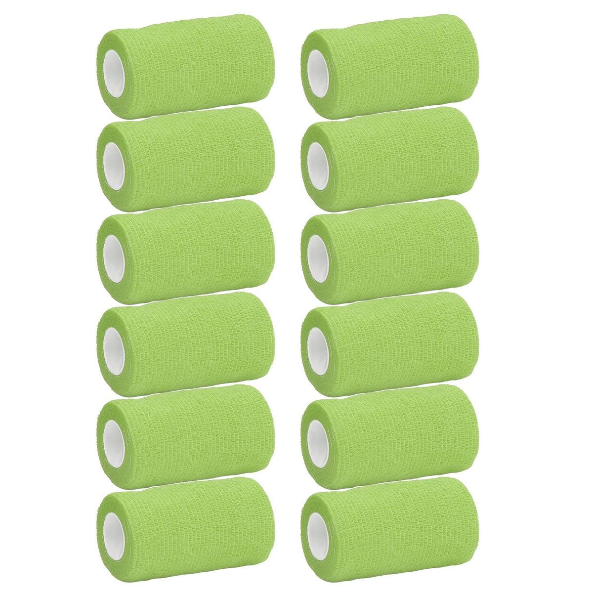 12Pcs Bandage Wrap Natural Latex Elastic Self Adhesive Wrap for Cows Dogs Horses 10cm Green