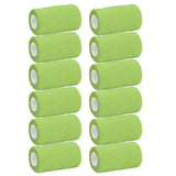 12Pcs Bandage Wrap Natural Latex Elastic Self Adhesive Wrap for Cows Dogs Horses 10cm Green
