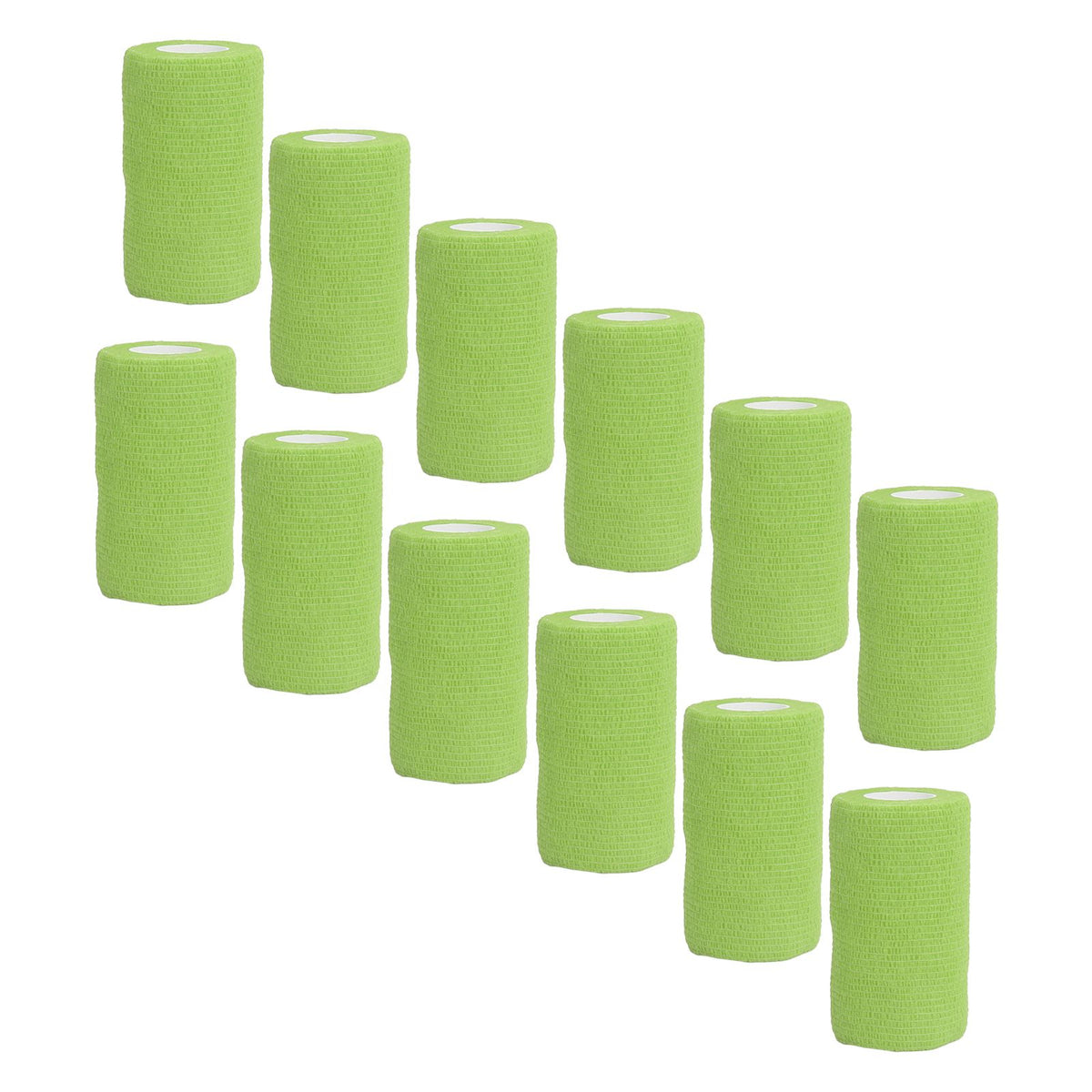 12Pcs Bandage Wrap Natural Latex Elastic Self Adhesive Wrap for Cows Dogs Horses 10cm Green