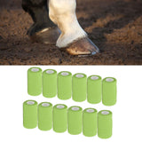 12Pcs Bandage Wrap Natural Latex Elastic Self Adhesive Wrap for Cows Dogs Horses 10cm Green