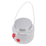 Hanging Bird Feeder 475ml Unique Red Flowers Design 3 Feeding Ports Wide Opening Easy Filling Bird Feeder