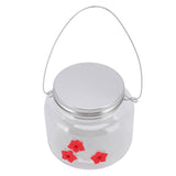 Hanging Bird Feeder 475ml Unique Red Flowers Design 3 Feeding Ports Wide Opening Easy Filling Bird Feeder - Top-Down View