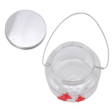 Hanging Bird Feeder 475ml Unique Red Flowers Design 3 Feeding Ports Wide Opening Easy Filling Bird Feeder