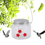 Hanging Bird Feeder 475ml Unique Red Flowers Design 3 Feeding Ports Wide Opening Easy Filling Bird Feeder