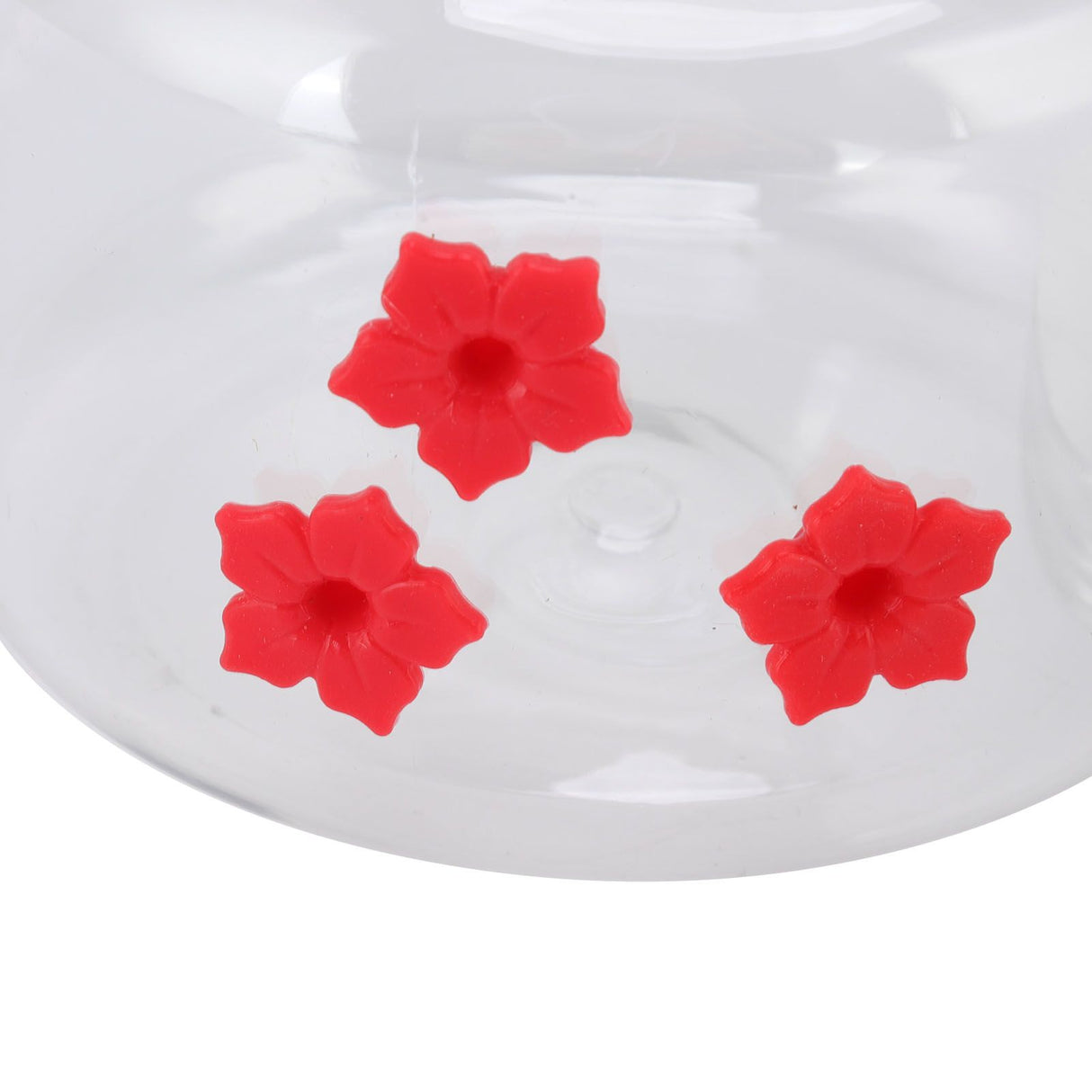 Hanging Bird Feeder 475ml Unique Red Flowers Design 3 Feeding Ports Wide Opening Easy Filling Bird Feeder