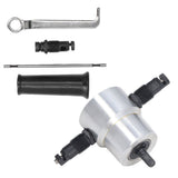 Double Head Sheet Metal Nibbler Cutter Adjustment High Hardness Multifunctional Drill Attachment Metal Nibbler Tool Kit - Top-Down View