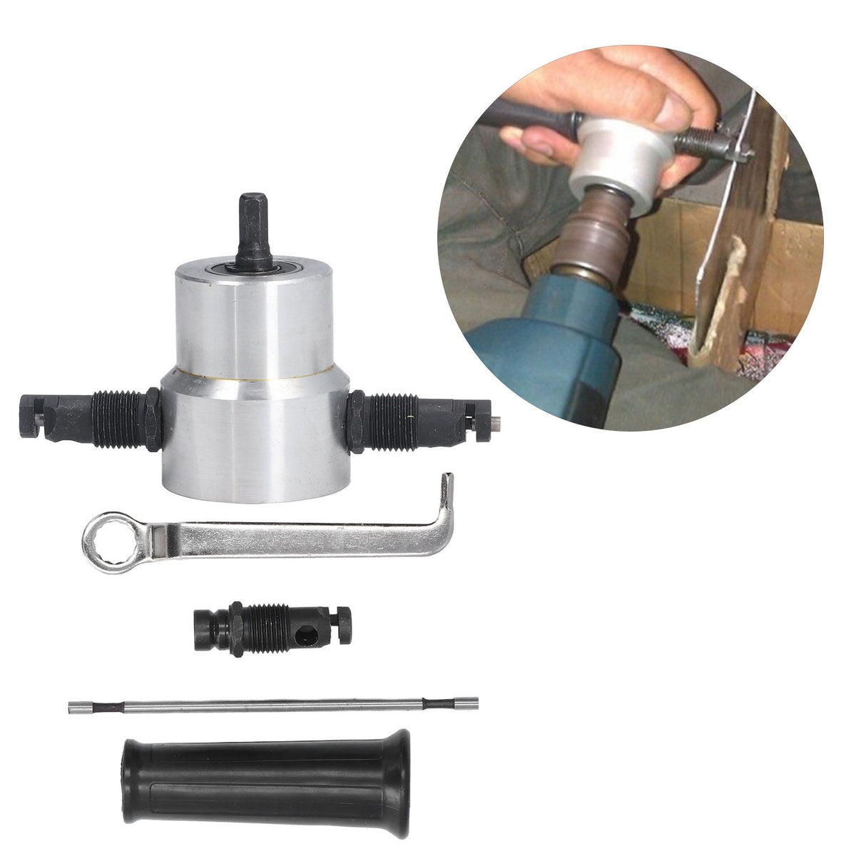 Double Head Sheet Metal Nibbler Cutter Adjustment High Hardness Multifunctional Drill Attachment Metal Nibbler Tool Kit