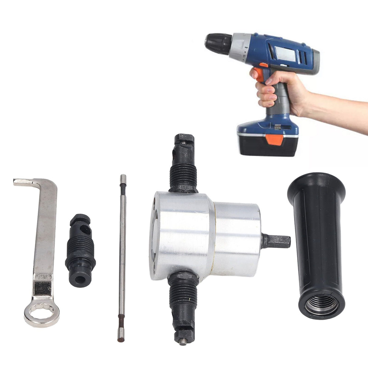 Double Head Sheet Metal Nibbler Cutter Adjustment High Hardness Multifunctional Drill Attachment Metal Nibbler Tool Kit