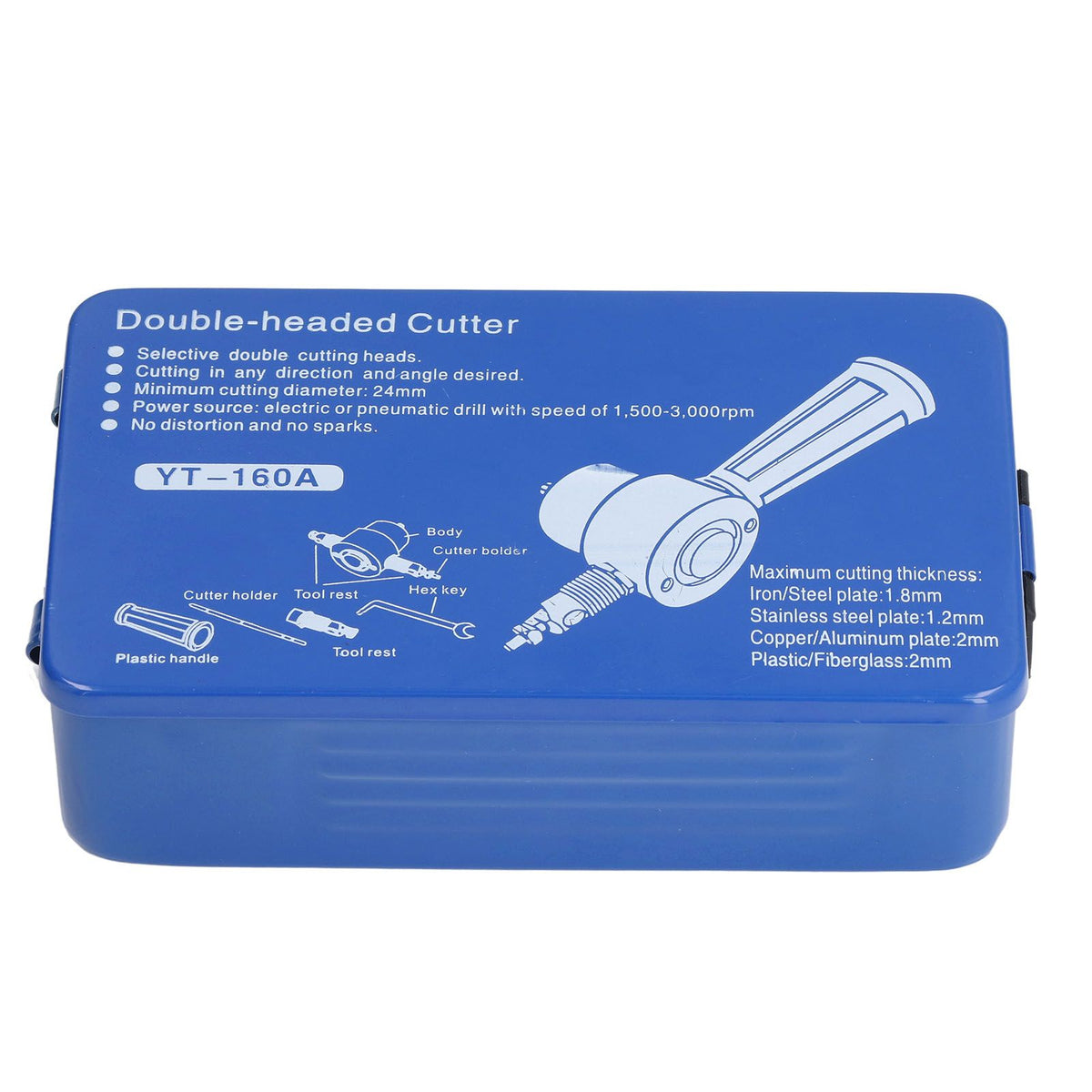 Double Head Sheet Metal Nibbler Cutter Adjustment High Hardness Multifunctional Drill Attachment Metal Nibbler Tool Kit