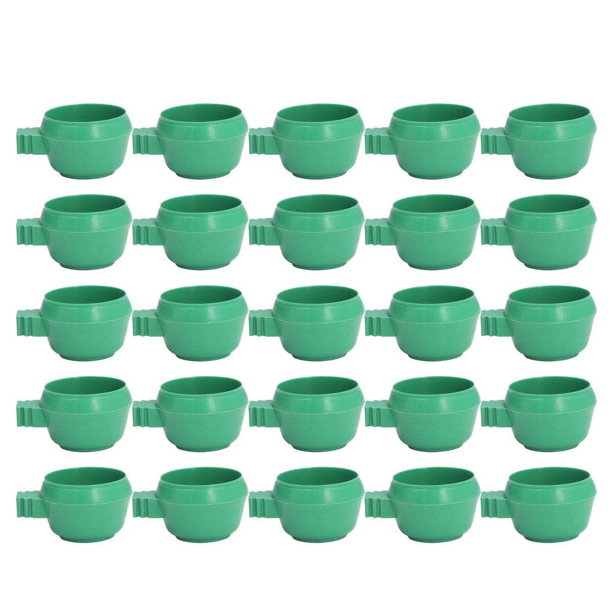 25Pcs Mini Bird Parrots Food Water Bowl Inlay Installation Round Green Parrots Small Food Water Bowl for Farms Home S