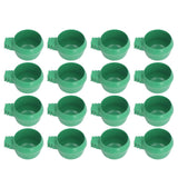 25Pcs Mini Bird Parrots Food Water Bowl Inlay Installation Round Green Parrots Small Food Water Bowl for Farms Home S - Front View