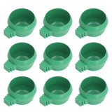 25Pcs Mini Bird Parrots Food Water Bowl Inlay Installation Round Green Parrots Small Food Water Bowl for Farms Home S